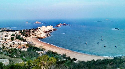 High angle view of beach