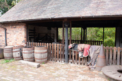 People standing outside building