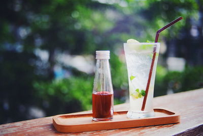 Close-up of drink on table