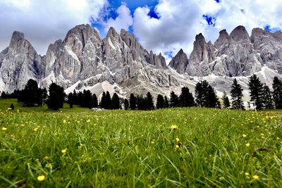 Panoramic view of landscape and mountains against sky