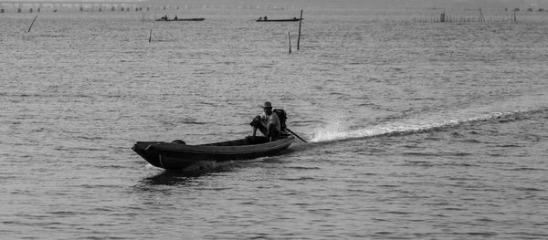 Man sailing in sea