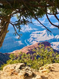 Scenic view of mountains against sky