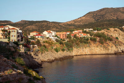 View towards assos town, kefalonia island