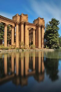 Reflection of built structure in water