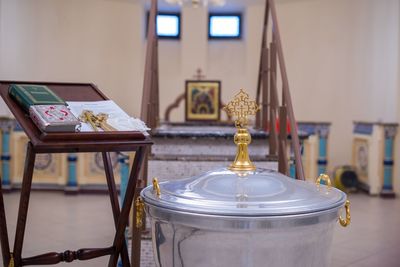 Close-up of christian orthodox objects