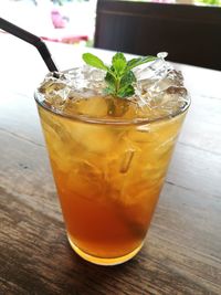 Close-up of drink on table