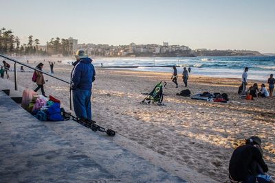 People enjoying at beach