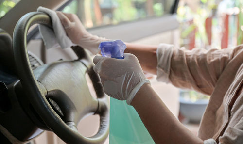 Close-up of woman working
