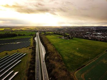 Aerial view of landscape against sky