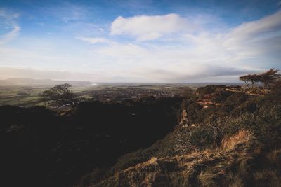 Aerial view of landscape against sky