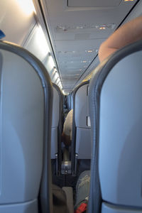 Interior of airplane