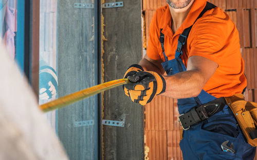 Man working on wood