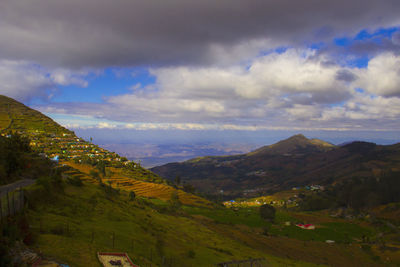 Scenic view of mountains against sky