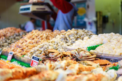 Close-up of food at jessie taylor seafood fish market