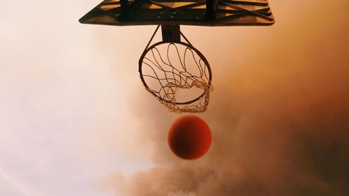 Low angle view of basketball hoop