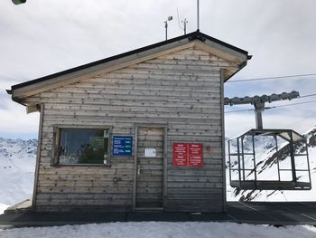 Exterior of building against sky during winter