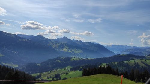 Scenic view of mountains against sky