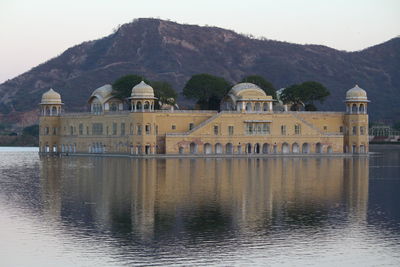 Reflection of building in lake