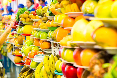 Various fruits for sale at market stall