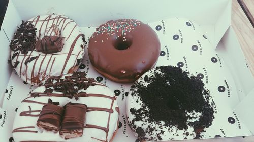 Close-up of chocolate cake on table