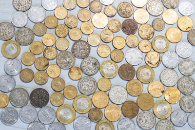 Full frame shot of coins