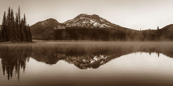 Reflection of mountain in lake