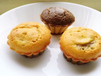 High angle view of dessert in plate