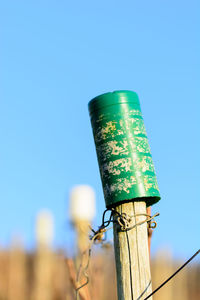 Pole against blue sky