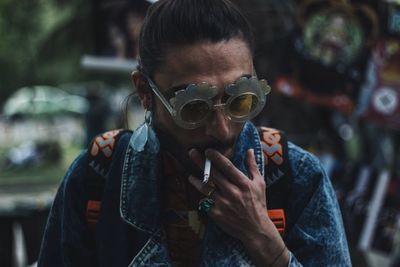 Portrait of young man wearing sunglasses