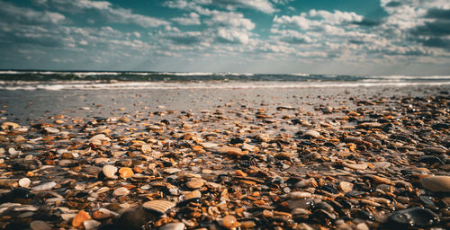 Scenic view of beach against sky