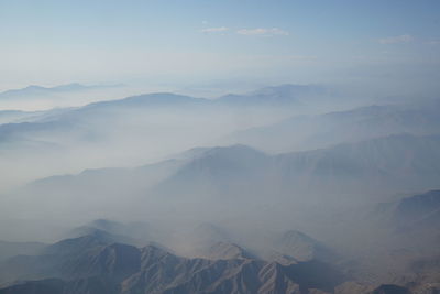 Scenic view of mountains against sky