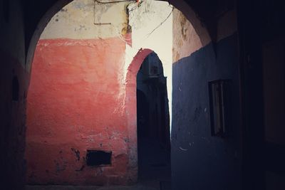 Close-up of red door