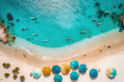 High angle view of beach