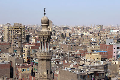 View of city against clear sky