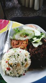 Close-up of served food