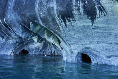 Scenic view of frozen sea during winter