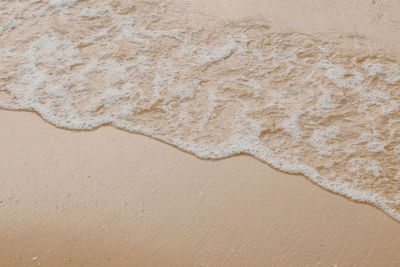 High angle view of sand on beach