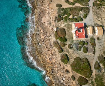 High angle view of beach