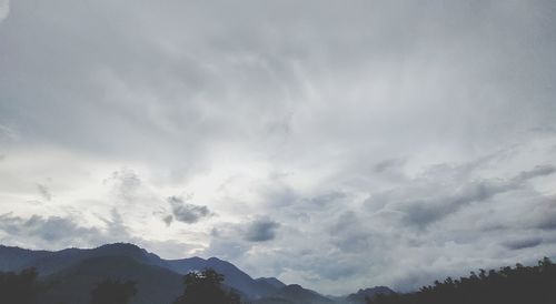 Low angle view of mountains against sky