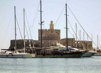 Boats in harbor