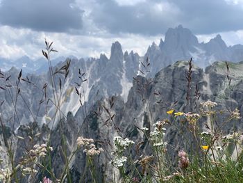 Scenic view of mountains against sky