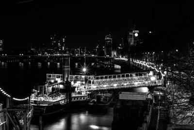 Illuminated city at night