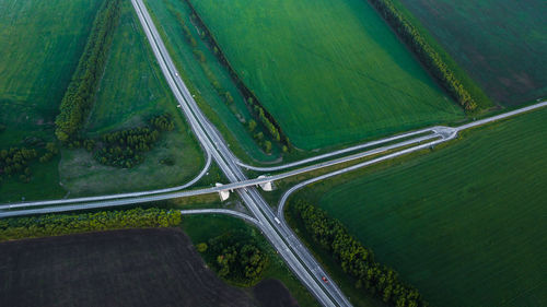 High angle view of road