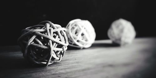 Close-up of balls on table