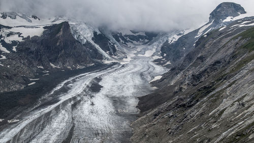 Aerial view of snowcapped mountains