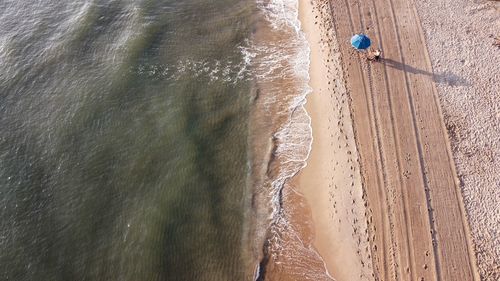 High angle view of beach