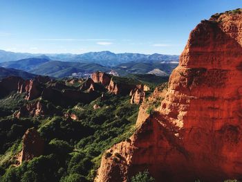 Scenic view of mountains against cloudy sky