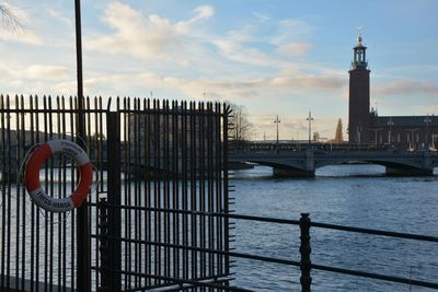 Bridge over river against sky