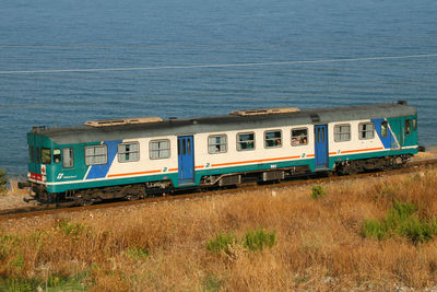 Train at seaside