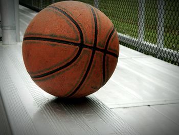 Close-up of basketball hoop